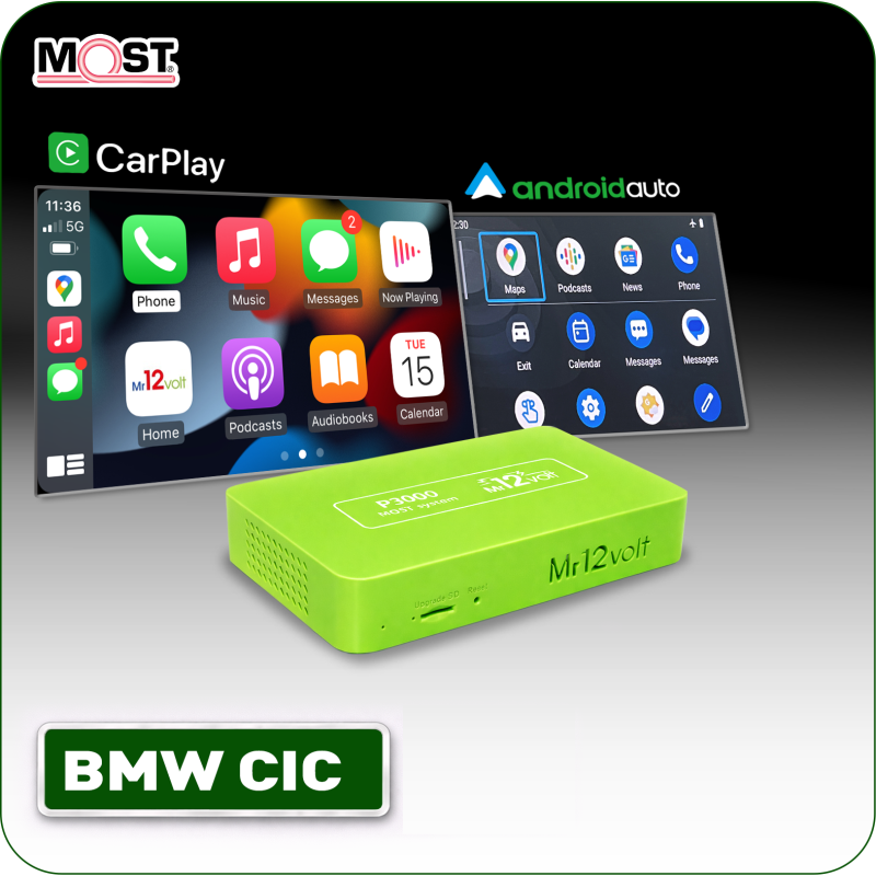 MR12Volt P3000 BMW CIC Apple CarPlay et Android Auto sans fil | BimmerPro Canada